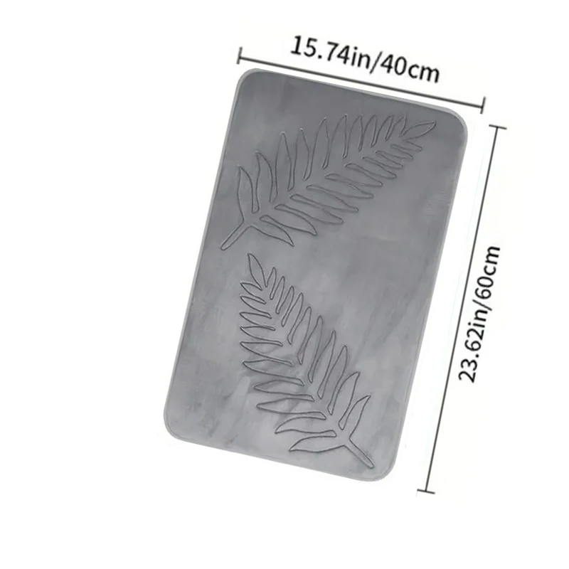 3 Piece Bathroom Mat Memory Foam Ultra Soft and Absorbent Leaf Bath Rugs Thick Washable For Bathroom Toilet Tub Mat Set - Image 8