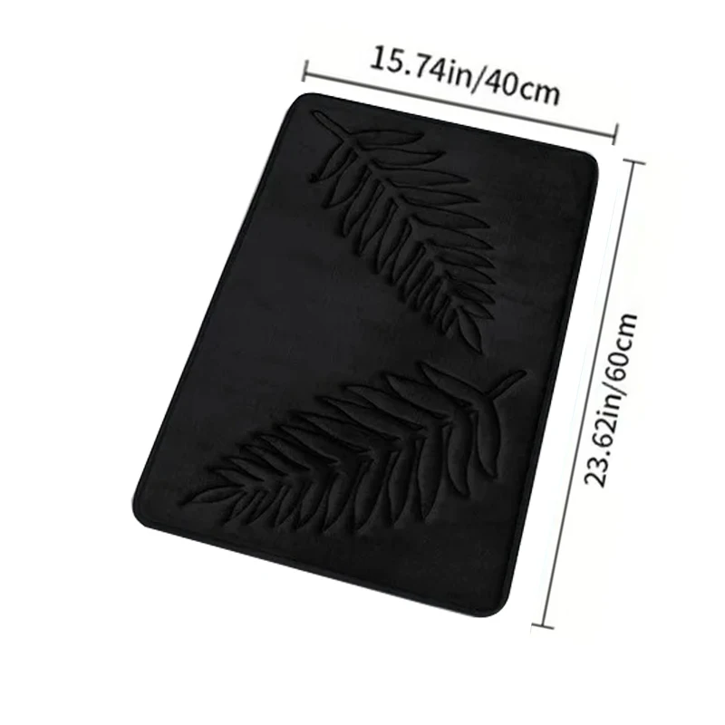 3 Piece Bathroom Mat Memory Foam Ultra Soft and Absorbent Leaf Bath Rugs Thick Washable For Bathroom Toilet Tub Mat Set - Image 15