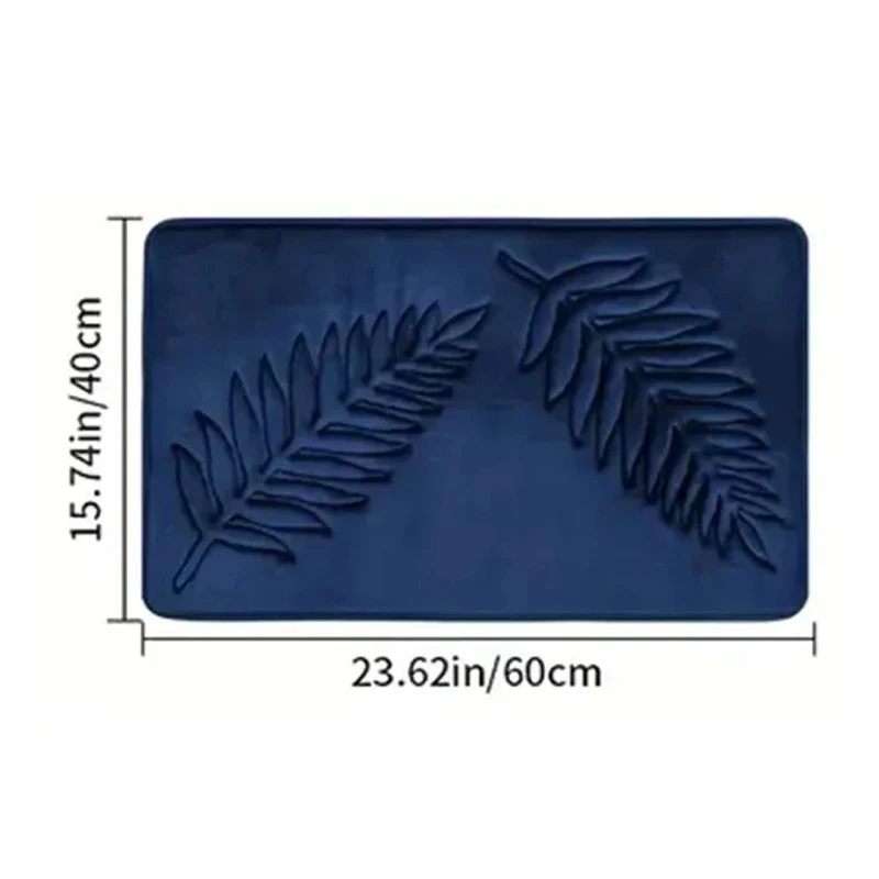 3 Piece Bathroom Mat Memory Foam Ultra Soft and Absorbent Leaf Bath Rugs Thick Washable For Bathroom Toilet Tub Mat Set - Image 18