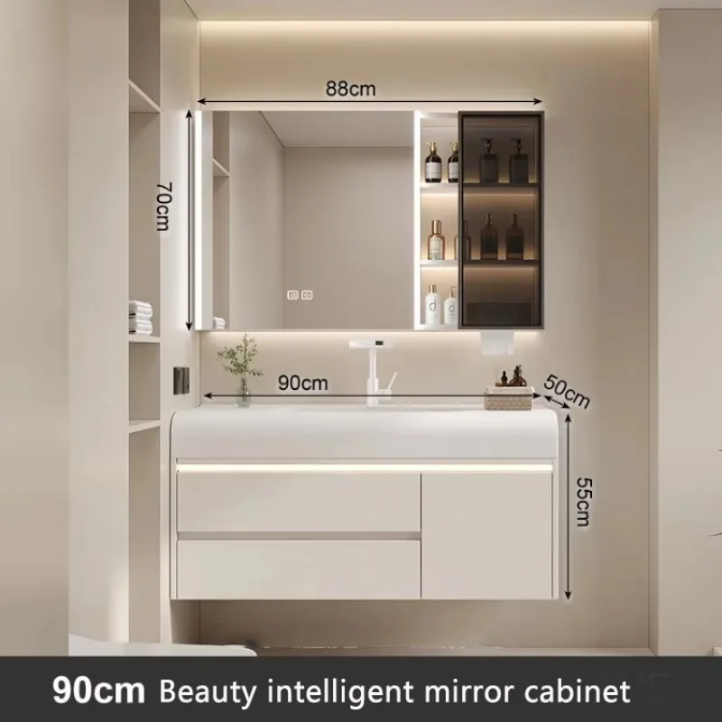 Closet Medicine Narrow Vanity Elegent High-quality Bathroom Cabinet Unique Nordic Storage Luxury Station Floor Towel Furniture - Image 26