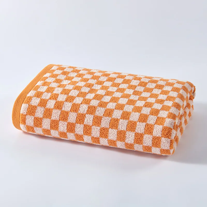 Plaid Towels Set Cotton Yarn-dyed Jacquard Face Towel Absorbent Soft Bath Towel for Home & Hotel Bathroom Towel - Image 5