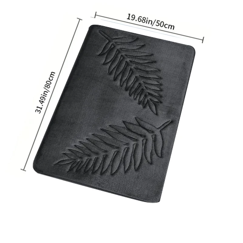 3 Piece Bathroom Mat Memory Foam Ultra Soft and Absorbent Leaf Bath Rugs Thick Washable For Bathroom Toilet Tub Mat Set - Image 13