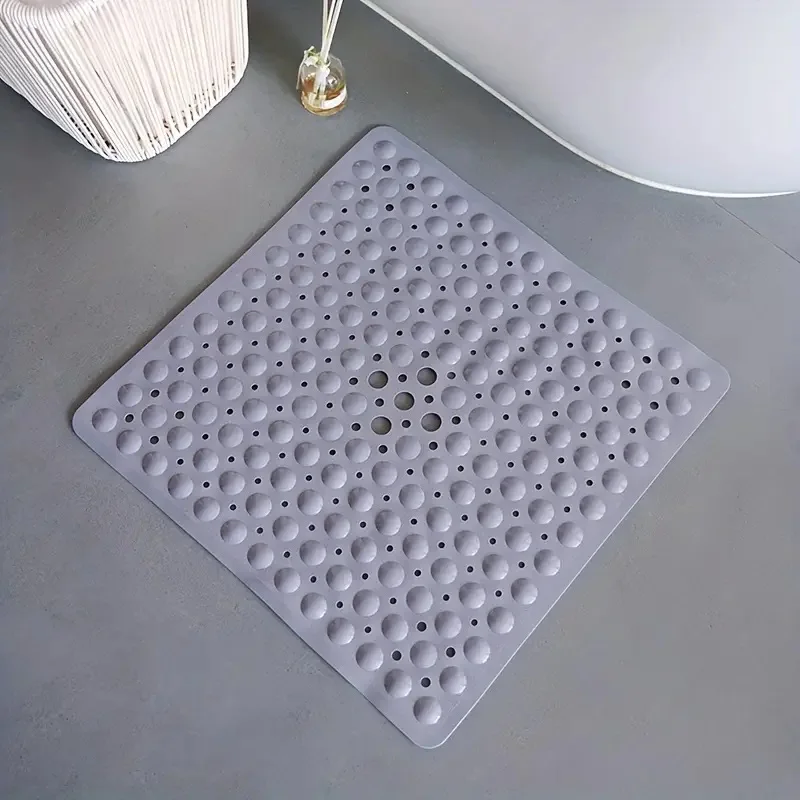 1pc 21x21inch Square Non-Slip Shower Mat – Anti-Slip Shower Mats– Secure Grip for Shower Stall Floors - Bathroom Mat Clear - Image 10