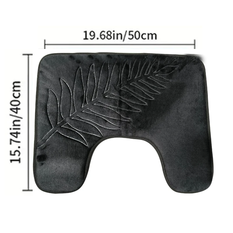 3 Piece Bathroom Mat Memory Foam Ultra Soft and Absorbent Leaf Bath Rugs Thick Washable For Bathroom Toilet Tub Mat Set - Image 11