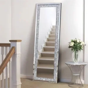 Large Decor Mirrors Rectangle Venetian Wall Mirrors Polished Crush Crystal Diamond Edge 120x60x2.5cm for Living Room Hallway