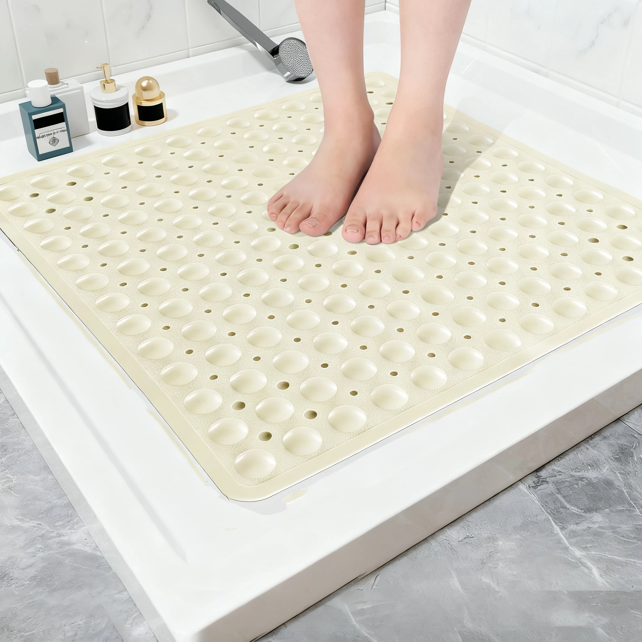 1pc Corner Shower Mat Non Slip - 53x 23cm Corner Shower Mats for Inside Shower, Non Slip Triangle Bath Mat for Bathroom - Image 8