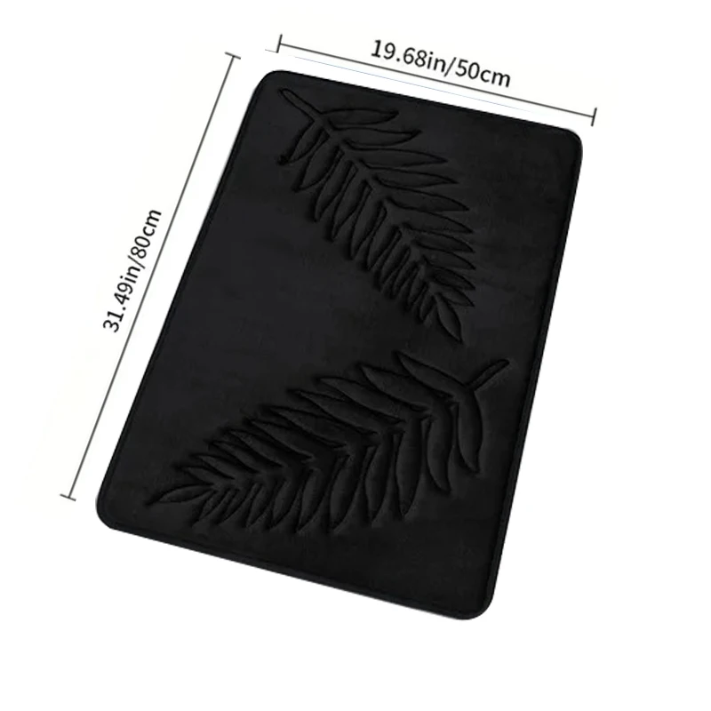 3 Piece Bathroom Mat Memory Foam Ultra Soft and Absorbent Leaf Bath Rugs Thick Washable For Bathroom Toilet Tub Mat Set - Image 16