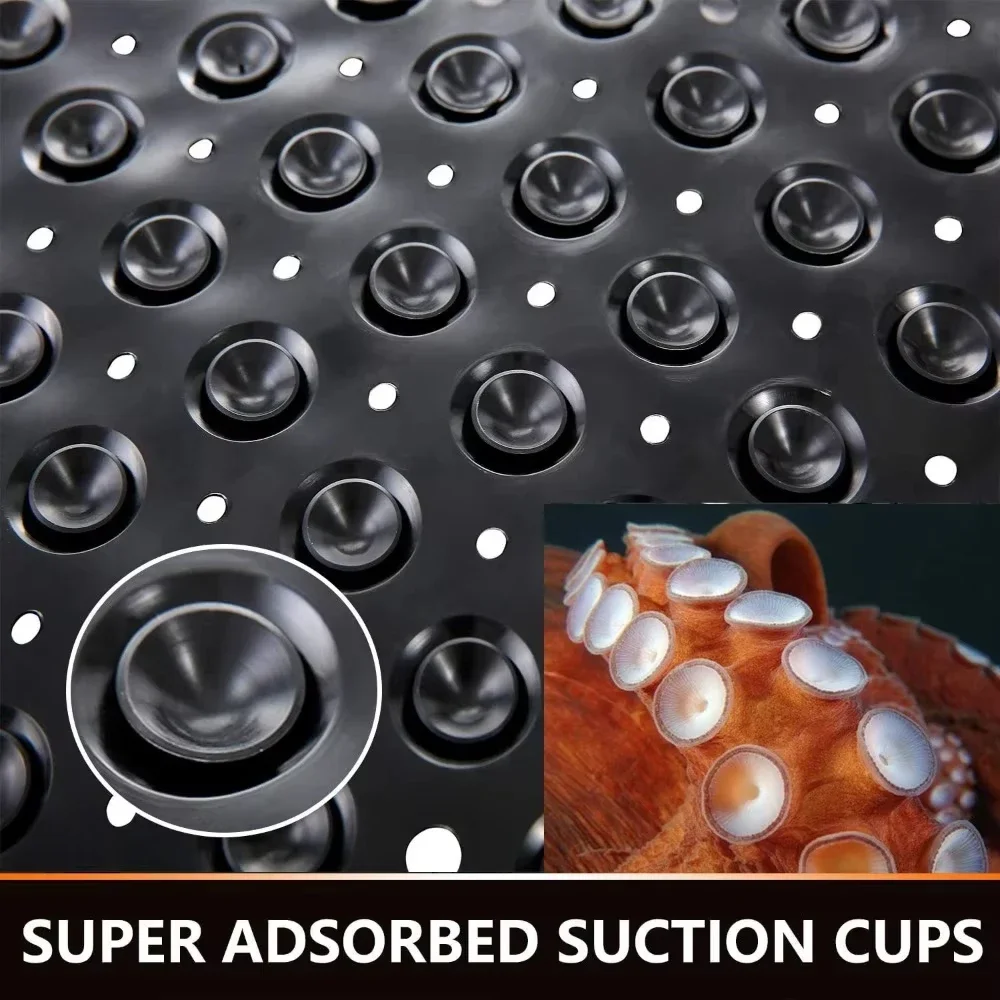 53x53cm Non-slip Shower Mat Suction Cup PVC Bath Mat Square Shower Floor Pad Non Slip Safety Mat for Bathtub Bathroom Carpet - Image 5
