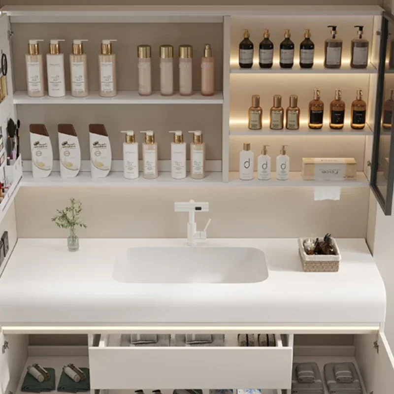 Closet Medicine Narrow Vanity Elegent High-quality Bathroom Cabinet Unique Nordic Storage Luxury Station Floor Towel Furniture - Image 6