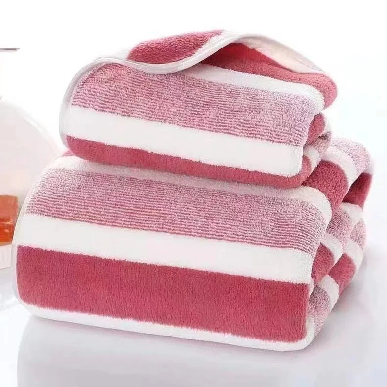 4pcs Striped Bath Towel Set Absorbent & Quick-drying Showering Towels Super Soft & Skin-friendly Bathing Towel For Home Bathroom - Image 12