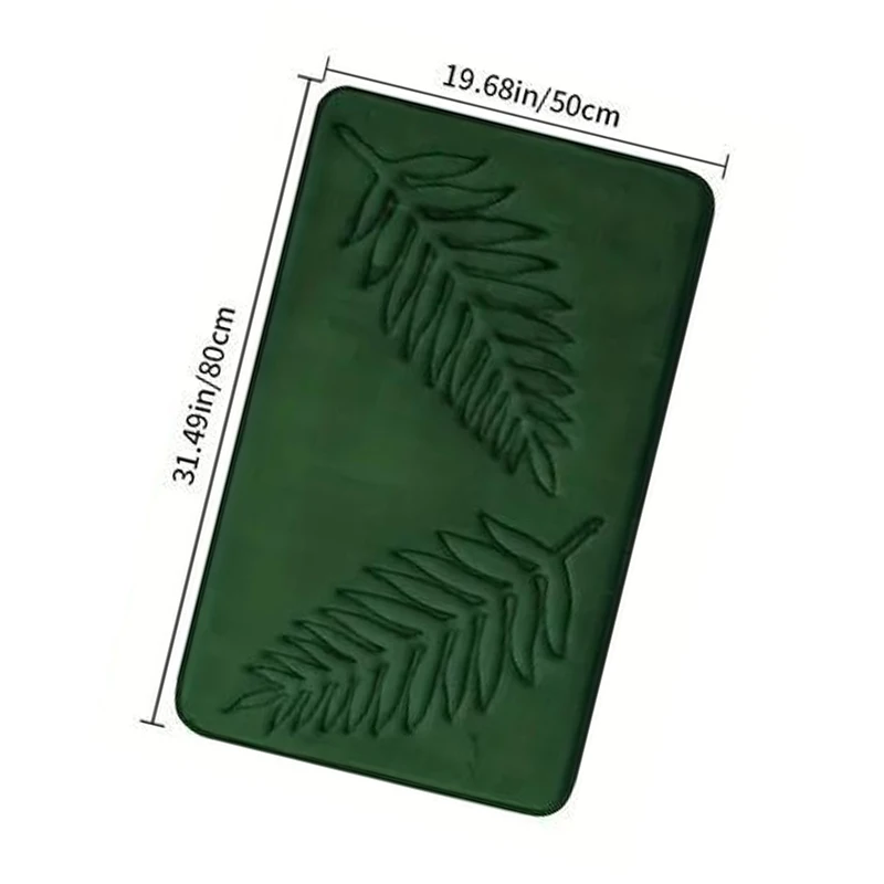 3 Piece Bathroom Mat Memory Foam Ultra Soft and Absorbent Leaf Bath Rugs Thick Washable For Bathroom Toilet Tub Mat Set - Image 26