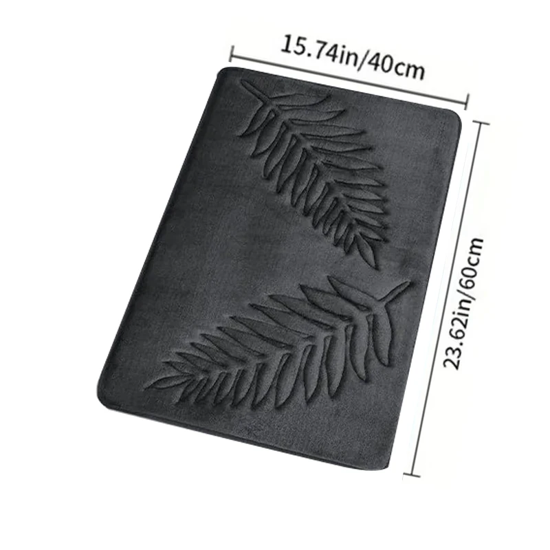 3 Piece Bathroom Mat Memory Foam Ultra Soft and Absorbent Leaf Bath Rugs Thick Washable For Bathroom Toilet Tub Mat Set - Image 12