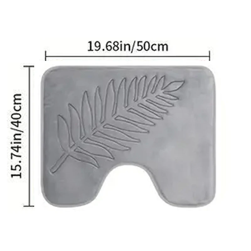 3 Piece Bathroom Mat Memory Foam Ultra Soft and Absorbent Leaf Bath Rugs Thick Washable For Bathroom Toilet Tub Mat Set - Image 7