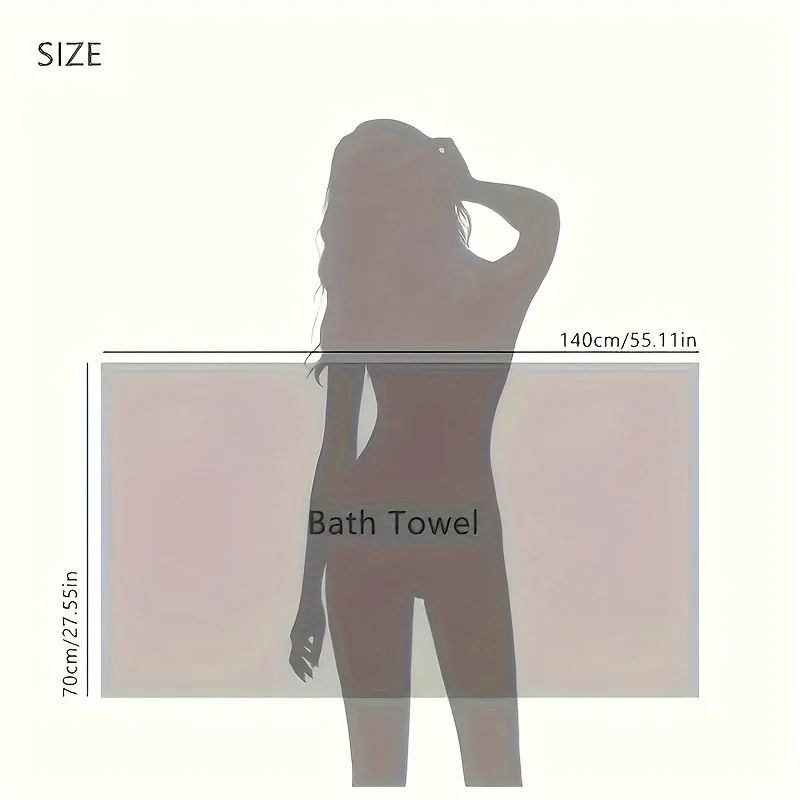 1 coral fleece bath towel, cute cartoon simple quick drying thick towel, absorbent adult wrap towel, bath towel - Image 6