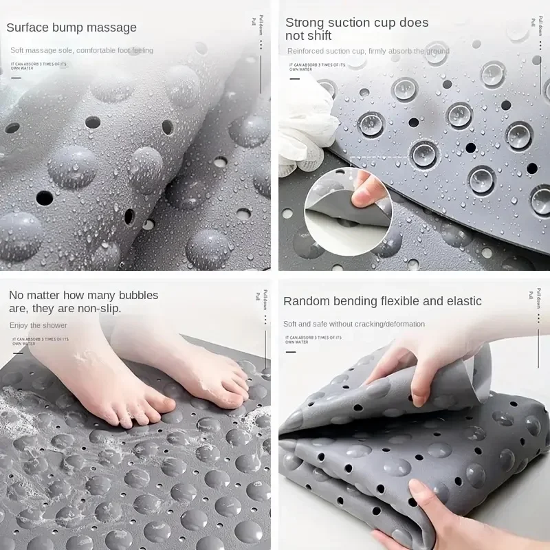 1pc Corner Shower Mat Non Slip - 53x 23cm Corner Shower Mats for Inside Shower, Non Slip Triangle Bath Mat for Bathroom - Image 3