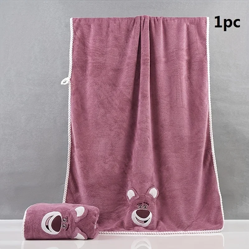 1 coral fleece bath towel, cute cartoon simple quick drying thick towel, absorbent adult wrap towel, bath towel - Image 7