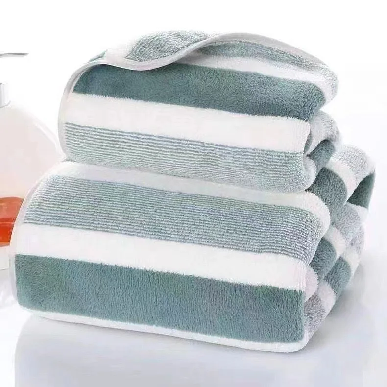 4pcs Striped Bath Towel Set Absorbent & Quick-drying Showering Towels Super Soft & Skin-friendly Bathing Towel For Home Bathroom - Image 13