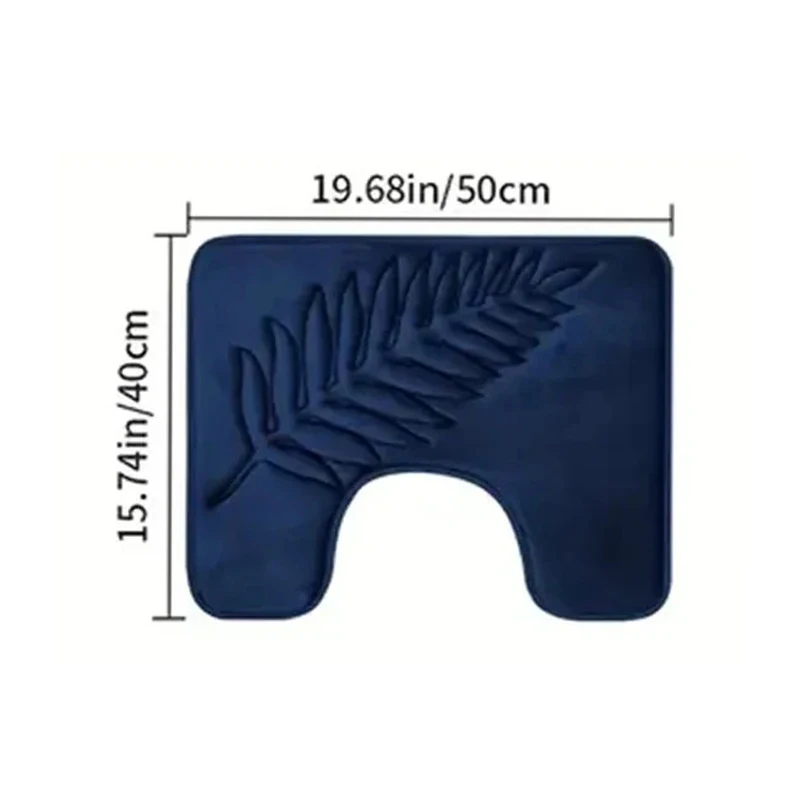 3 Piece Bathroom Mat Memory Foam Ultra Soft and Absorbent Leaf Bath Rugs Thick Washable For Bathroom Toilet Tub Mat Set - Image 17