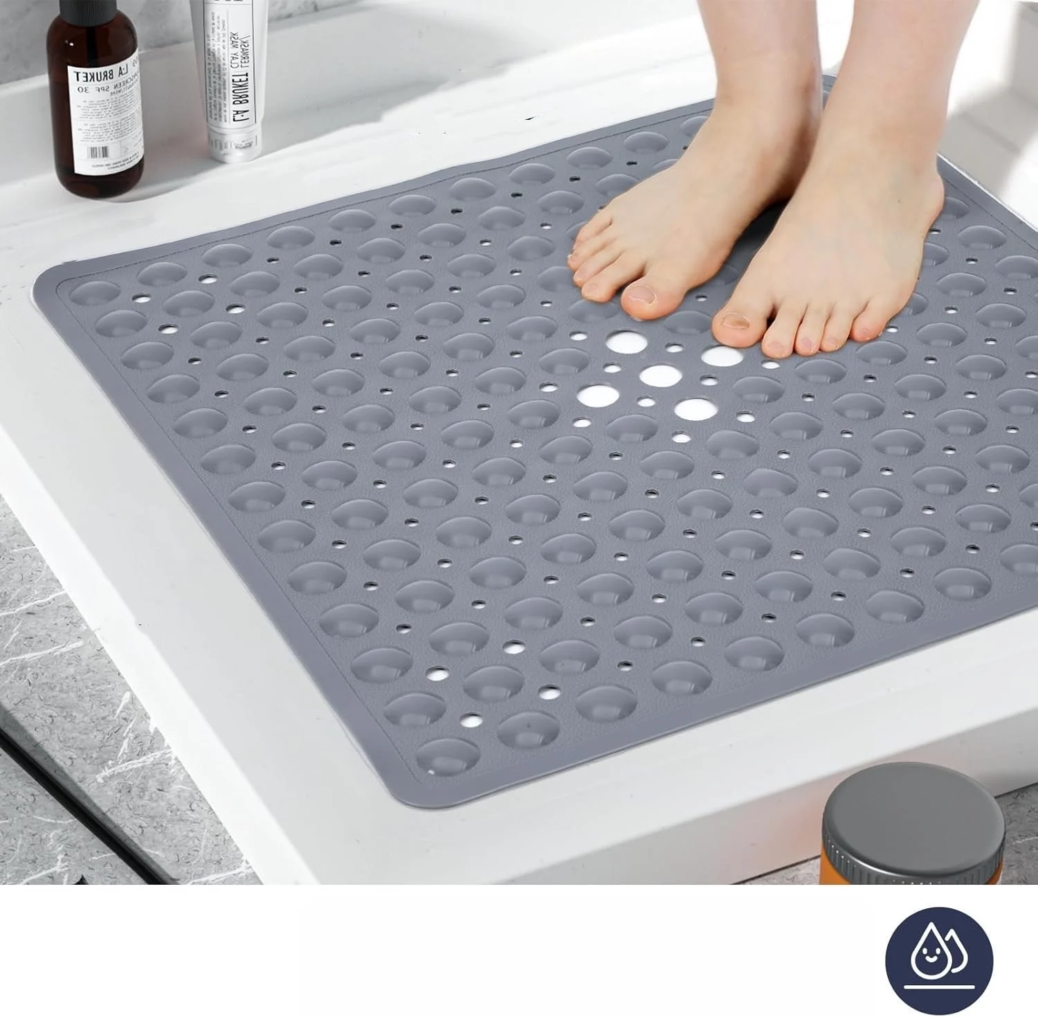 1pc Corner Shower Mat Non Slip - 53x 23cm Corner Shower Mats for Inside Shower, Non Slip Triangle Bath Mat for Bathroom - Image 12