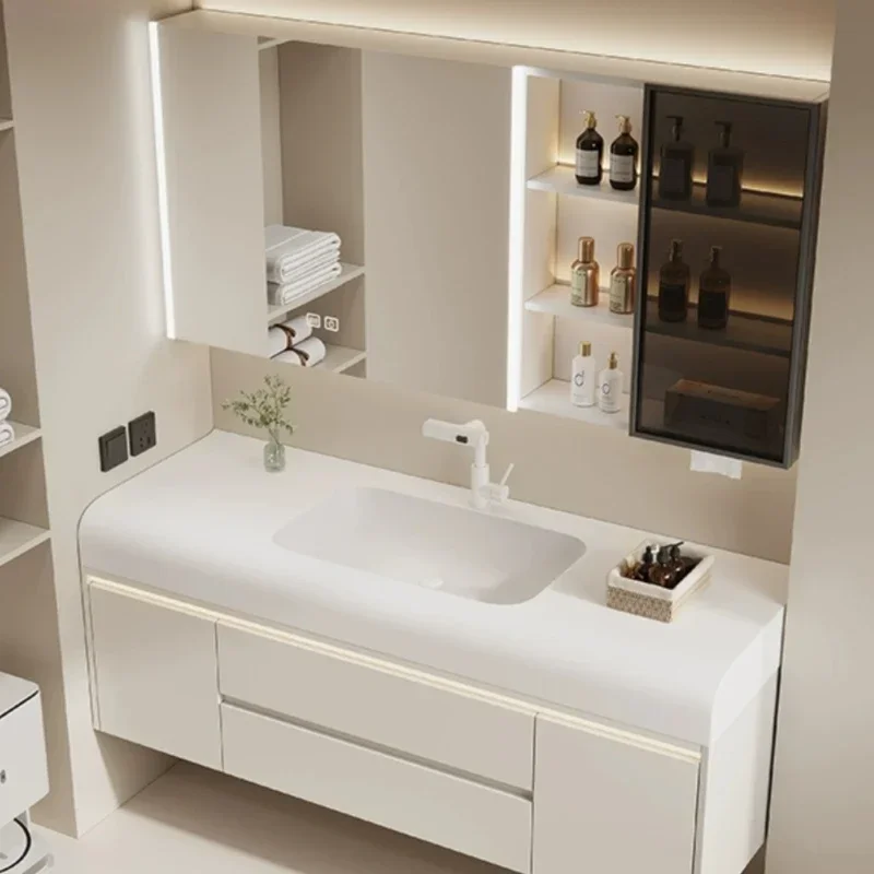 Closet Medicine Narrow Vanity Elegent High-quality Bathroom Cabinet Unique Nordic Storage Luxury Station Floor Towel Furniture - Image 3