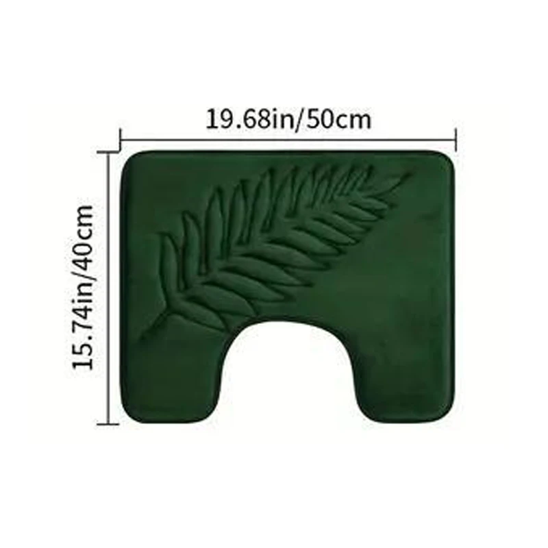 3 Piece Bathroom Mat Memory Foam Ultra Soft and Absorbent Leaf Bath Rugs Thick Washable For Bathroom Toilet Tub Mat Set - Image 22