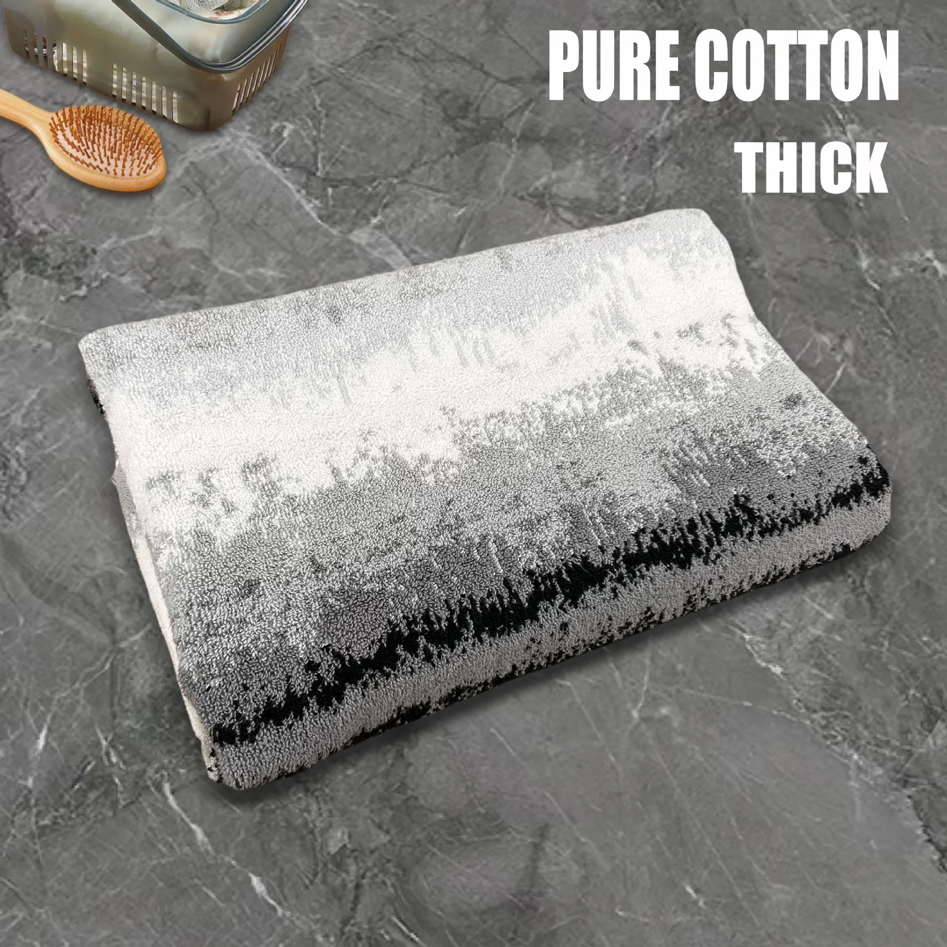 100% Cotton Thicked Gradient Color Bath Towel Yarn-dyed Jacquard Towels Absorbent Soft Beach Towels Bathroom Towel - Image 4