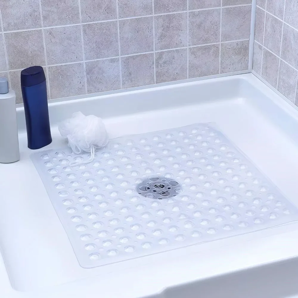 53x53cm Non-slip Shower Mat Suction Cup PVC Bath Mat Square Shower Floor Pad Non Slip Safety Mat for Bathtub Bathroom Carpet - Image 2