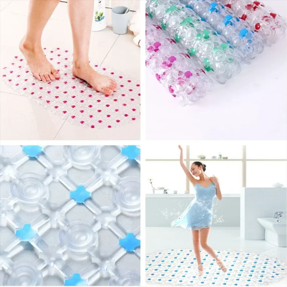 Hot PVC Anti-skid Bath Mats Soft Anti-slip Shower Mat Massage Mat with Suction Cup Non-slip Bathtu Bath Mat Bathroom Accessories - Image 4