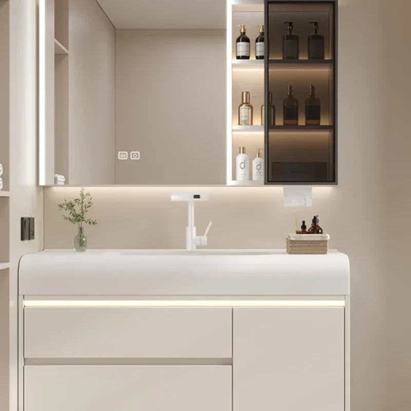 Closet Medicine Narrow Vanity Elegent High-quality Bathroom Cabinet Unique Nordic Storage Luxury Station Floor Towel Furniture - Image 4