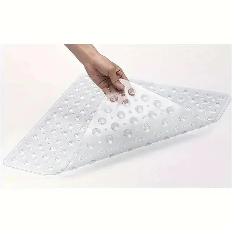 1pc 21x21inch Square Non-Slip Shower Mat – Anti-Slip Shower Mats– Secure Grip for Shower Stall Floors - Bathroom Mat Clear - Image 7