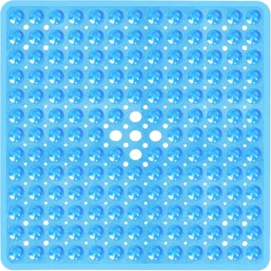 1pc 21x21inch Square Non-Slip Shower Mat – Anti-Slip Shower Mats– Secure Grip for Shower Stall Floors - Bathroom Mat Clear