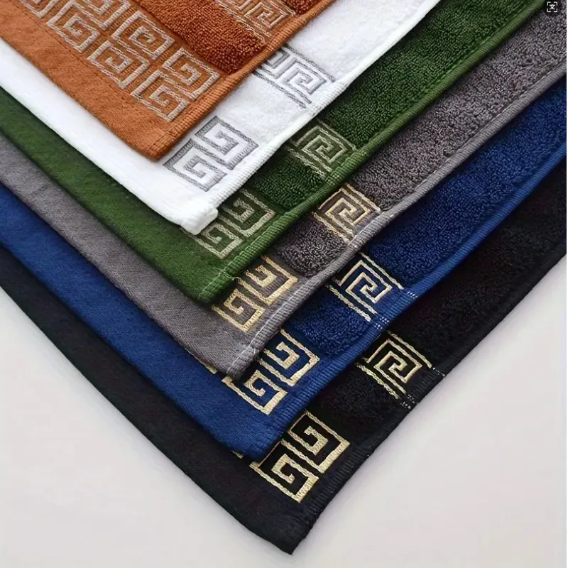 2pcs Set Black Bathroom Towel Sets 100% Cotton Embroidered Bathroom Towel Christmas Gift Sport Towel Sets Home Hotel Use 수건 세트 - Image 3