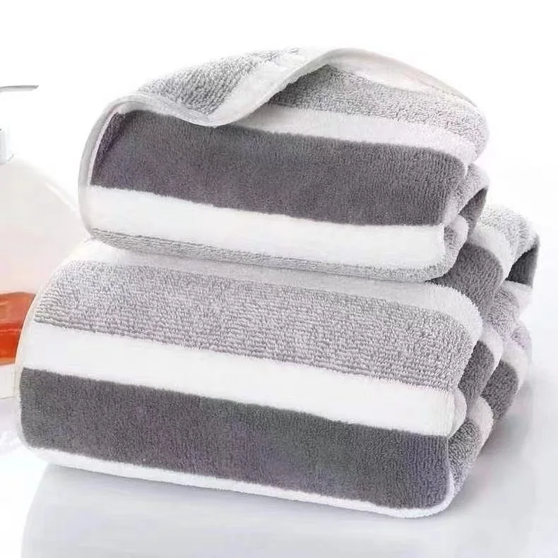4pcs Striped Bath Towel Set Absorbent & Quick-drying Showering Towels Super Soft & Skin-friendly Bathing Towel For Home Bathroom - Image 14