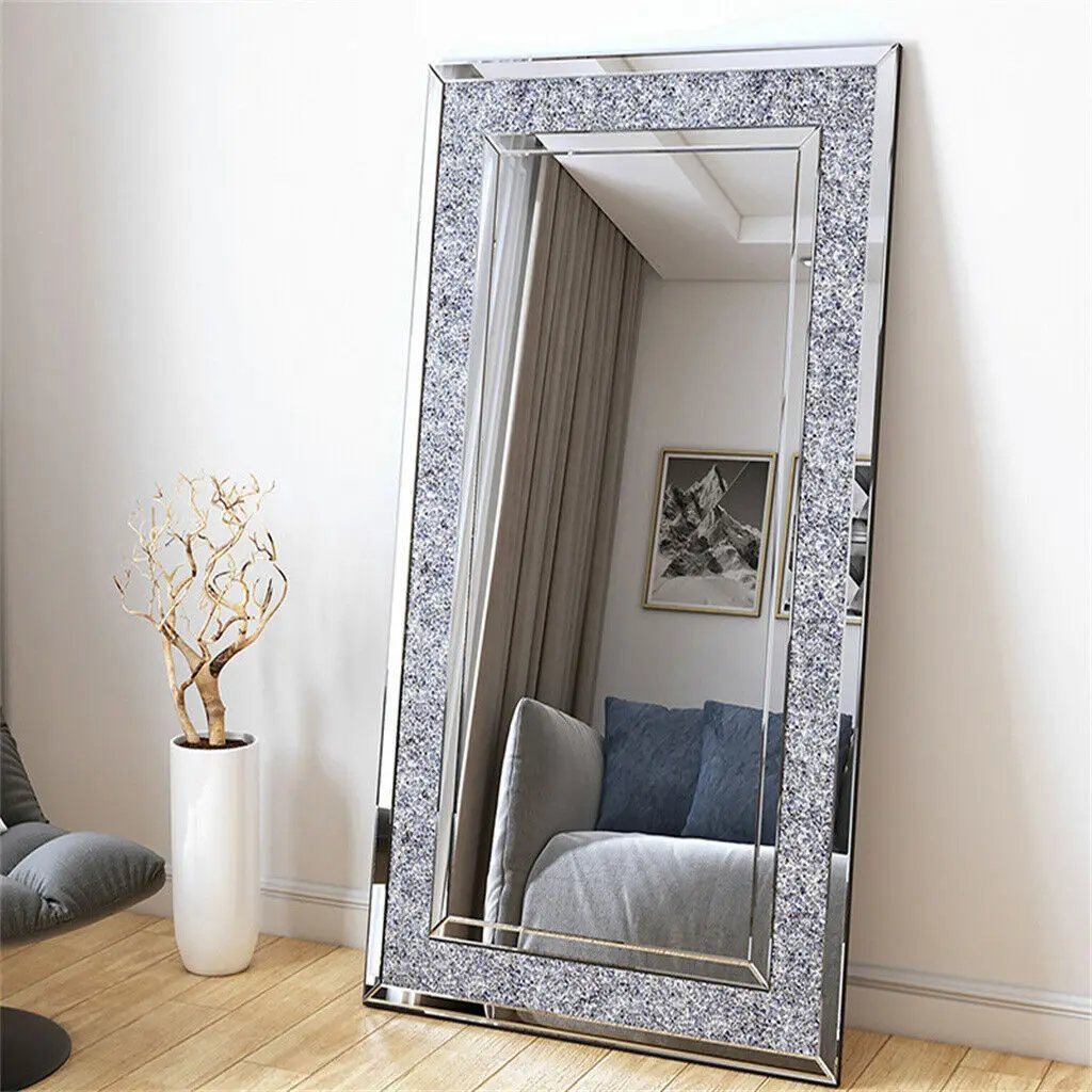 Large Decor Mirrors Rectangle Venetian Wall Mirrors Polished Crush Crystal Diamond Edge 120x60x2.5cm for Living Room Hallway - Image 3