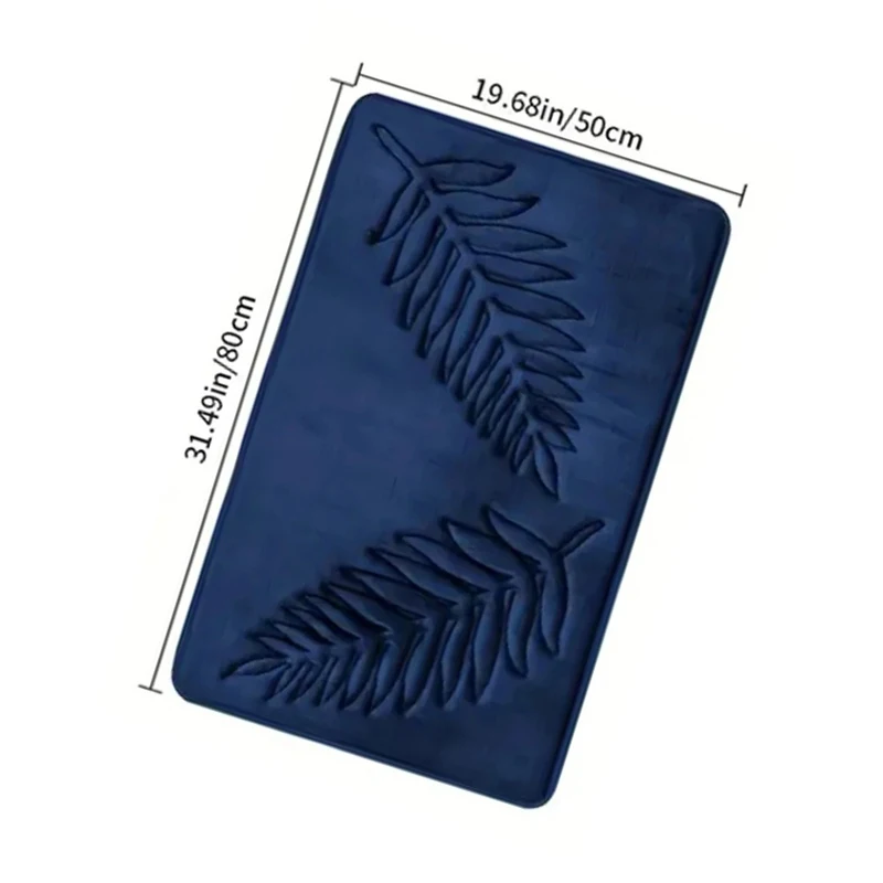 3 Piece Bathroom Mat Memory Foam Ultra Soft and Absorbent Leaf Bath Rugs Thick Washable For Bathroom Toilet Tub Mat Set - Image 20