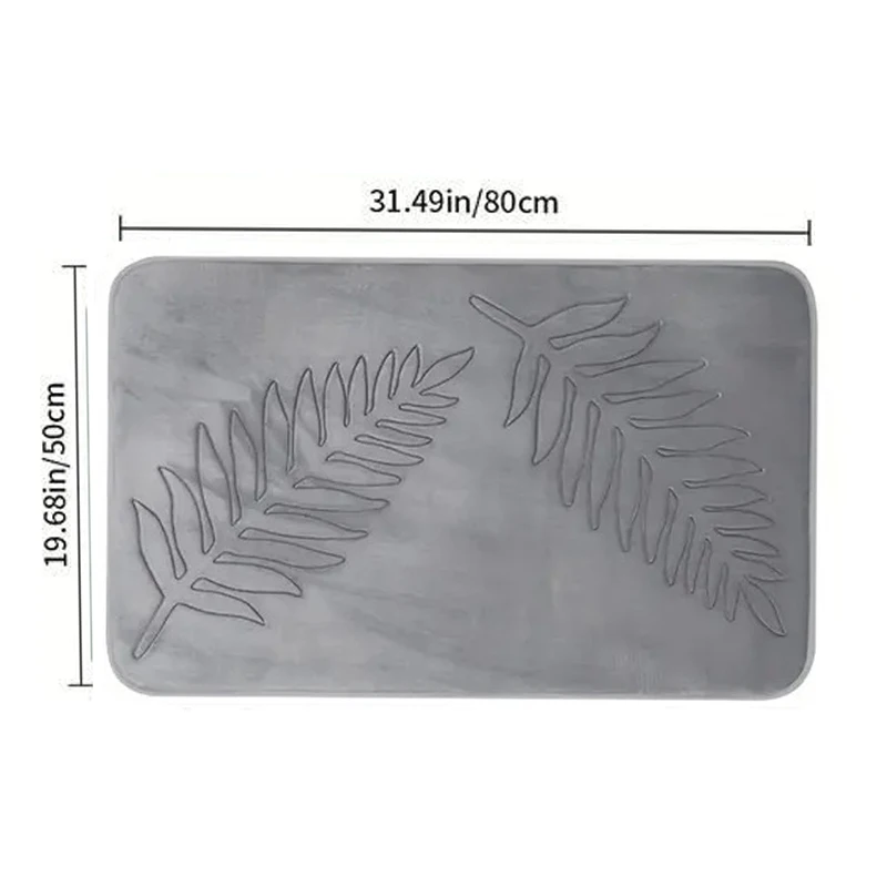 3 Piece Bathroom Mat Memory Foam Ultra Soft and Absorbent Leaf Bath Rugs Thick Washable For Bathroom Toilet Tub Mat Set - Image 9