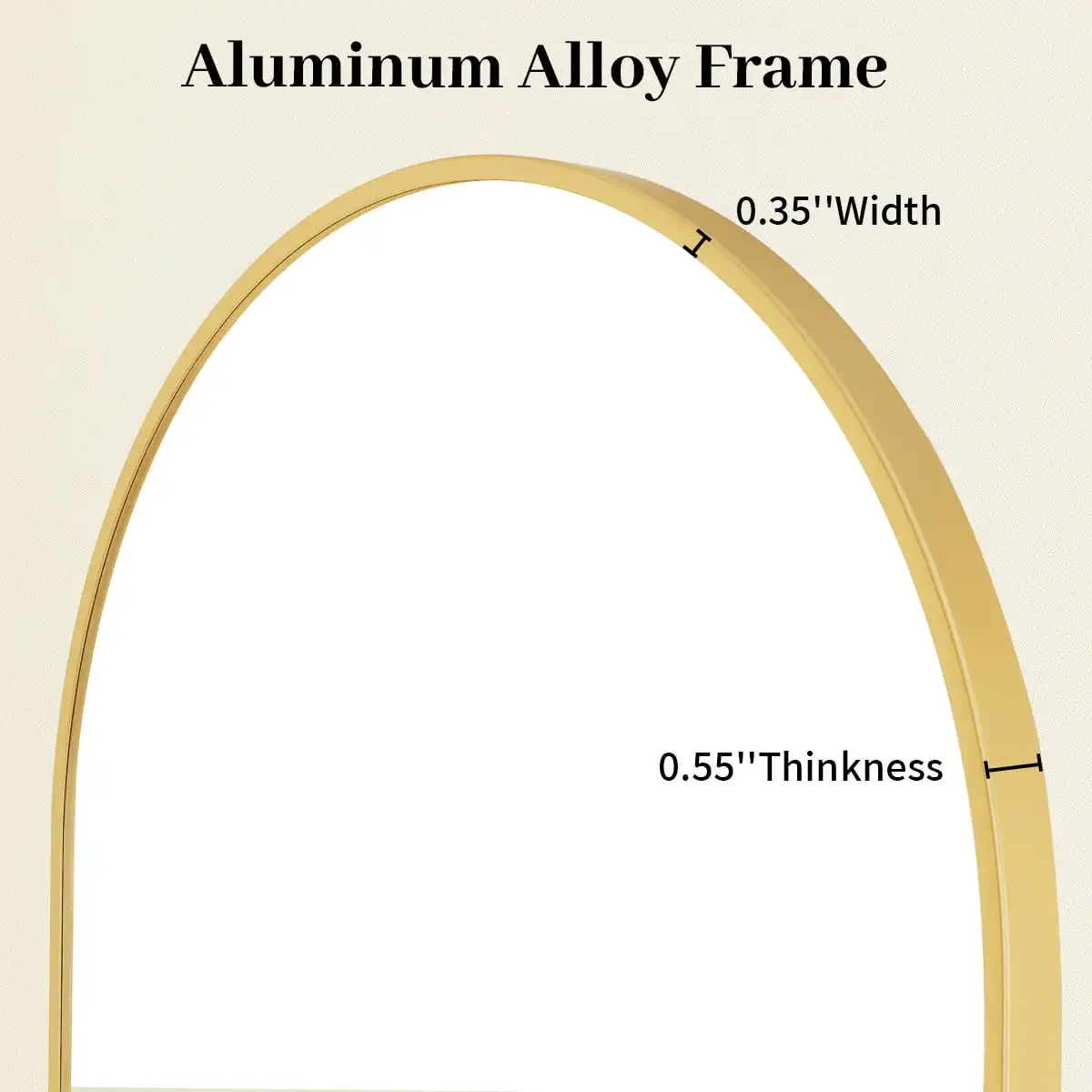 24"x16.1" Arched Vanity Mirror Bathroom Mirror Wall Mounted, Black - Image 5