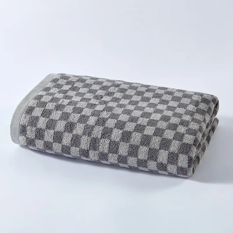 Plaid Towels Set Cotton Yarn-dyed Jacquard Face Towel Absorbent Soft Bath Towel for Home & Hotel Bathroom Towel - Image 7