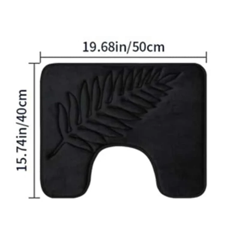 3 Piece Bathroom Mat Memory Foam Ultra Soft and Absorbent Leaf Bath Rugs Thick Washable For Bathroom Toilet Tub Mat Set - Image 14