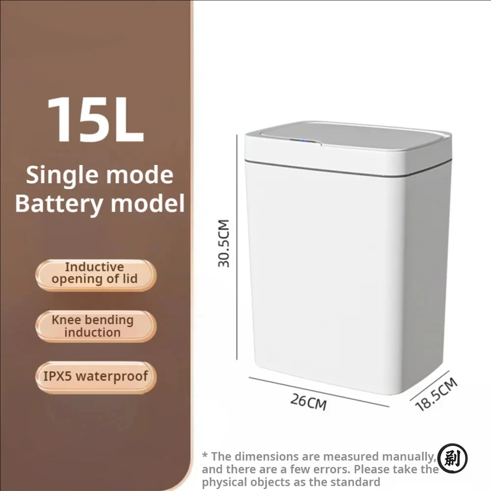 White Touchless 15L Smart Sensor Trash Can – Electronic Bathroom Garbage Bin with Automatic Bagging, Smart Home Compatible - Image 7