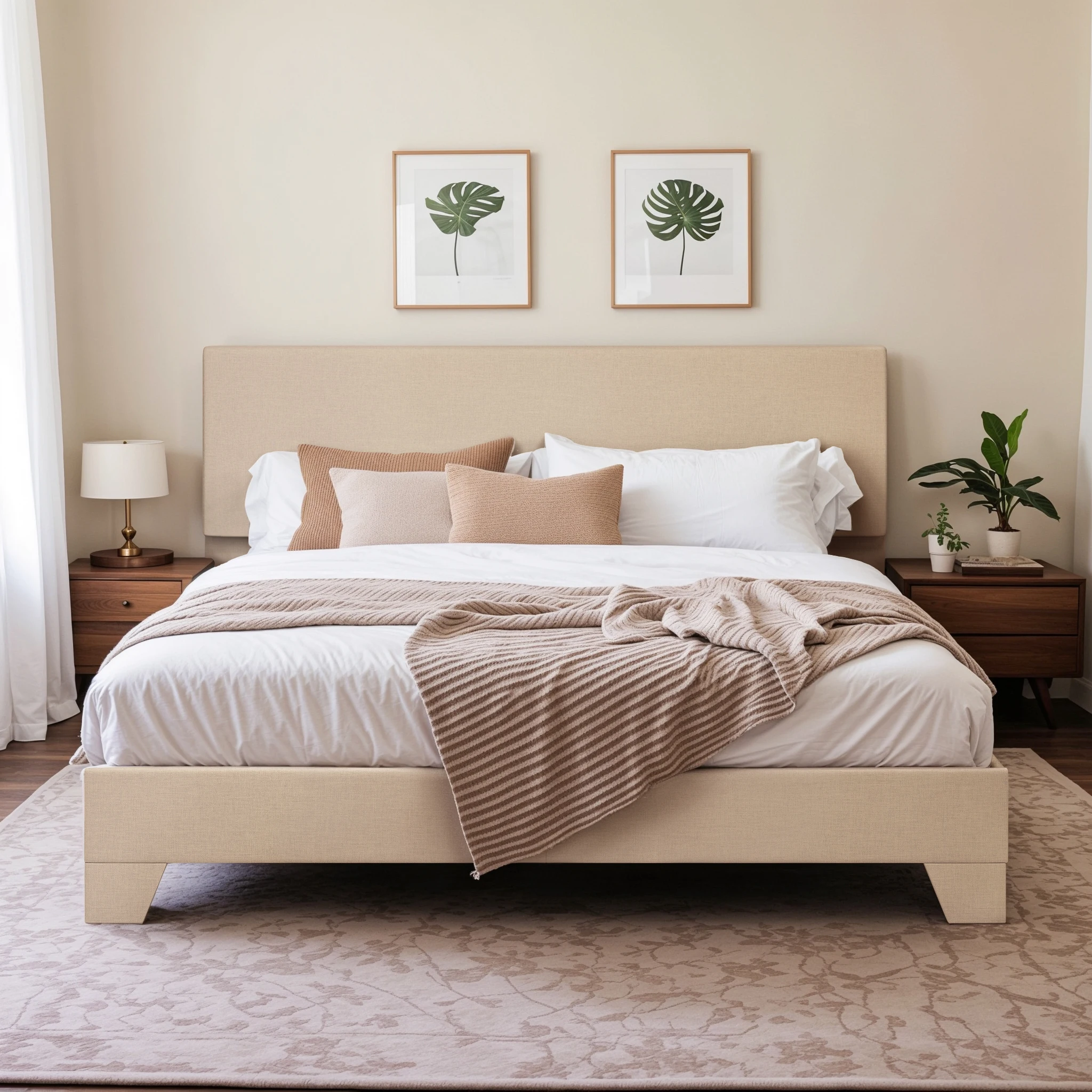 HOOMIC Upholstered Bed Frame with Adjustable Headboard, Soft Linen Fabric, Strong Supporting Structure, Noise-Free Allewie - Image 7