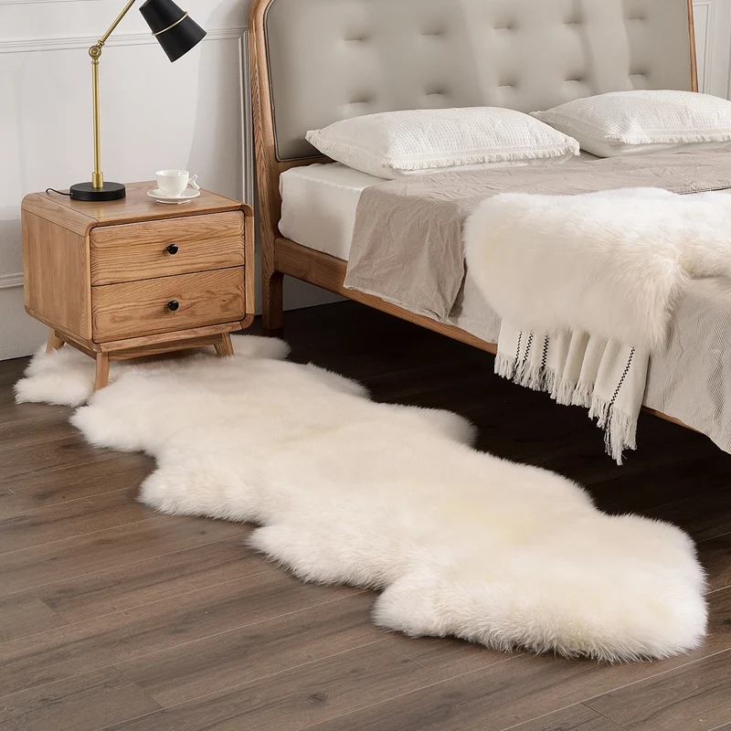 Washable Long Hair Luxury Carpet Modern Home Decoration Living Room Bedroom Bedside Soft Faux Fur Mat Fluffy White Furry Carpets - Image 3