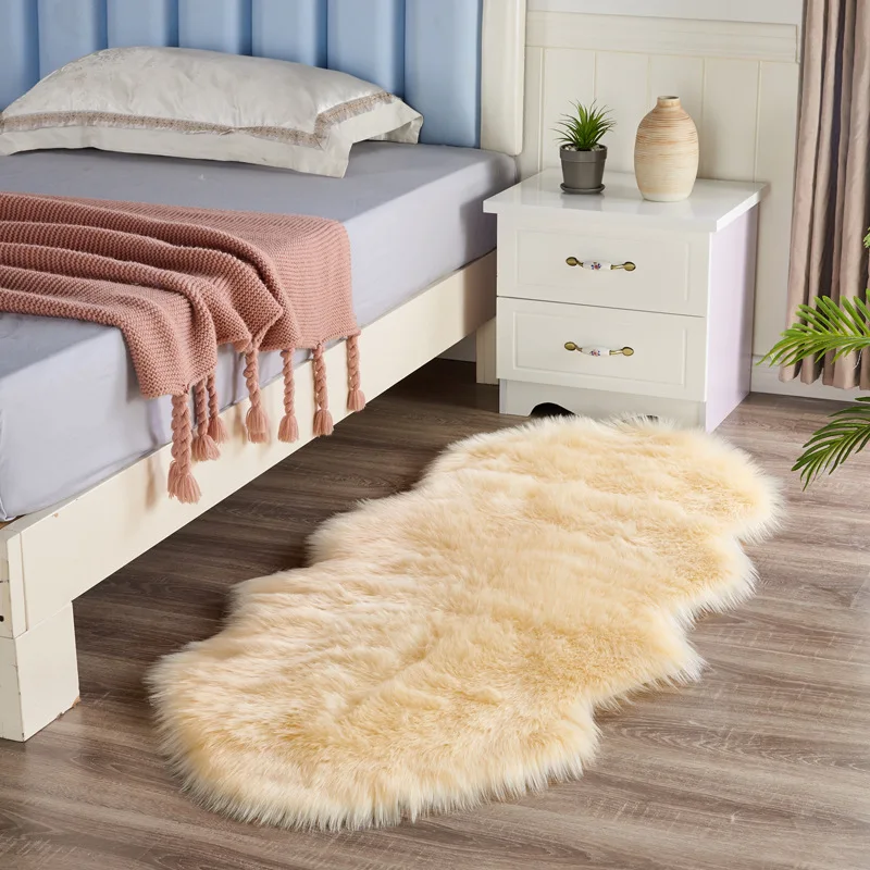 Soft Irregular Rugs For Bedroom Plush Floor Foot Mats Faux Fur Wool Carpets Living Room Lounge Fluffy Bedside Rug Sofa Cushion - Image 11