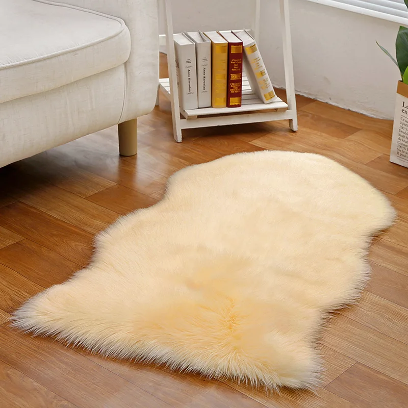 Washable Long Hair Luxury Carpet Modern Home Decoration Living Room Bedroom Bedside Soft Faux Fur Mat Fluffy White Furry Carpets - Image 14