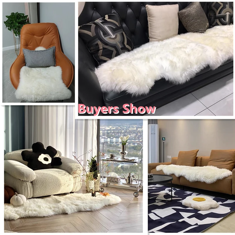 Washable Long Hair Luxury Carpet Modern Home Decoration Living Room Bedroom Bedside Soft Faux Fur Mat Fluffy White Furry Carpets - Image 6