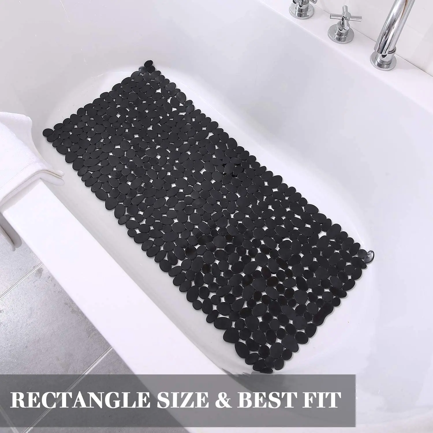 Non-Slip PVC Bathroom Mat with Suction Cups for Safety Waterproof Slip-Resistant Bathroom Floor Shower Mats Bathtub Beside Mat - Image 4