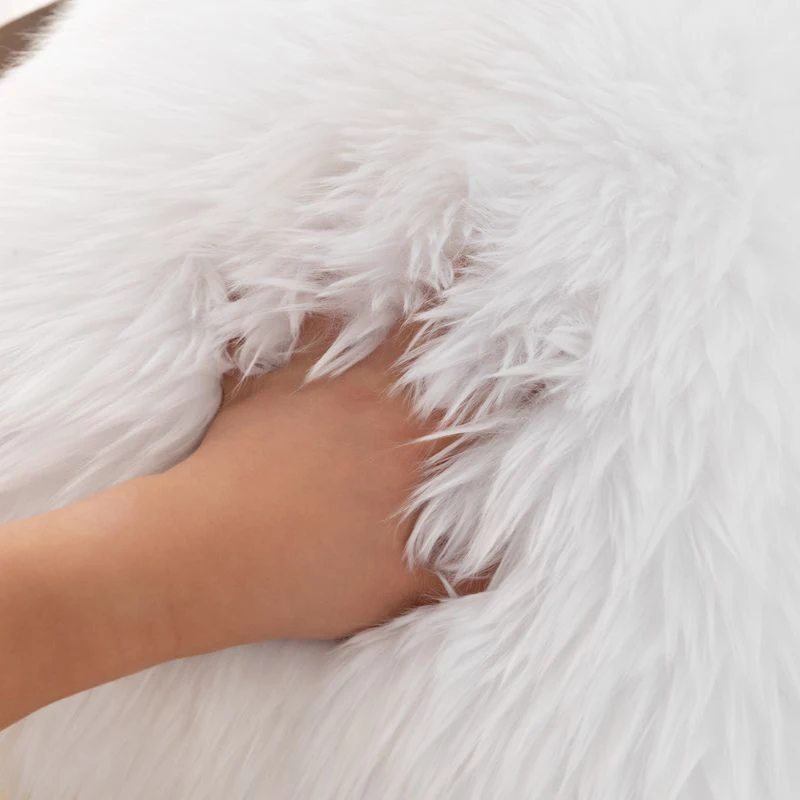 Washable Long Hair Luxury Carpet Modern Home Decoration Living Room Bedroom Bedside Soft Faux Fur Mat Fluffy White Furry Carpets - Image 4