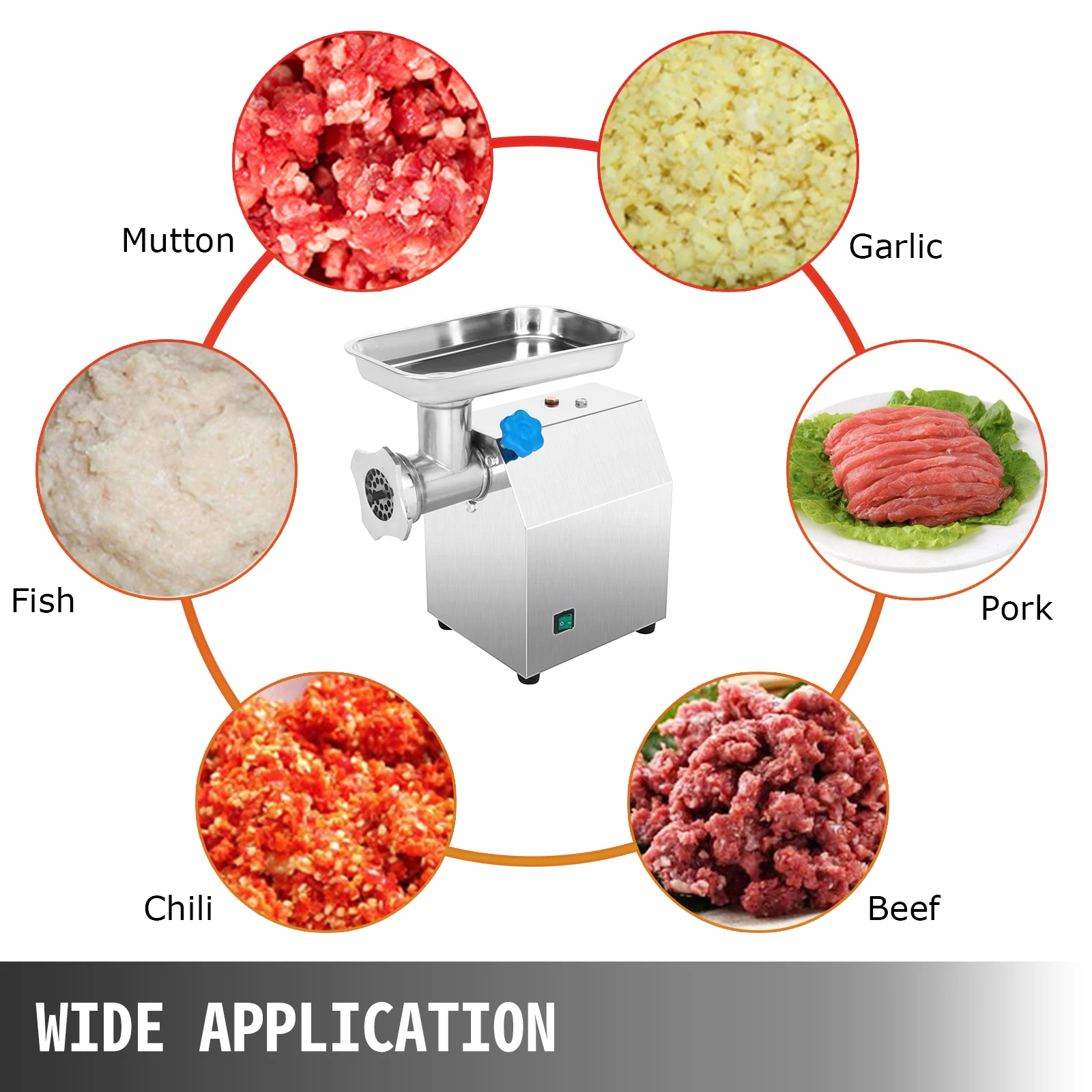 SucceBuy 250Kg/H Electric Meat Mincer Grinder Commercial Kitchen Chopper Food Processor Sausage Maker Machine Home Appliance - Image 2