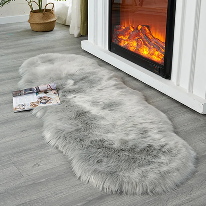 Soft Irregular Rugs For Bedroom Plush Floor Foot Mats Faux Fur Wool Carpets Living Room Lounge Fluffy Bedside Rug Sofa Cushion - Image 8