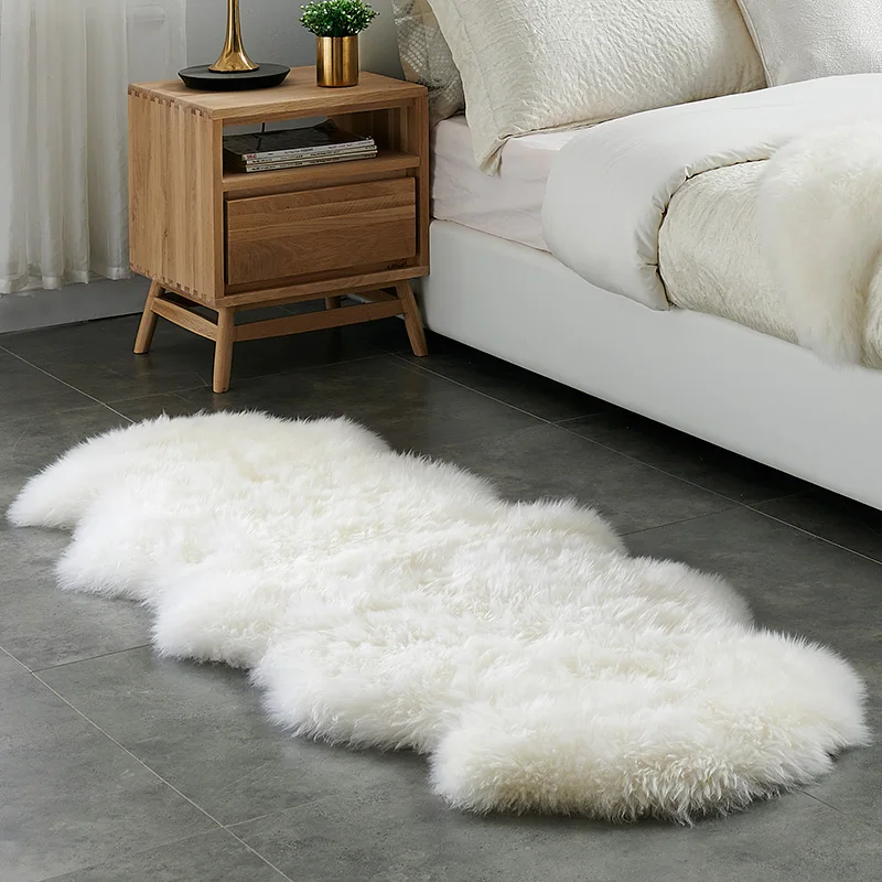 Soft Irregular Rugs For Bedroom Plush Floor Foot Mats Faux Fur Wool Carpets Living Room Lounge Fluffy Bedside Rug Sofa Cushion - Image 2
